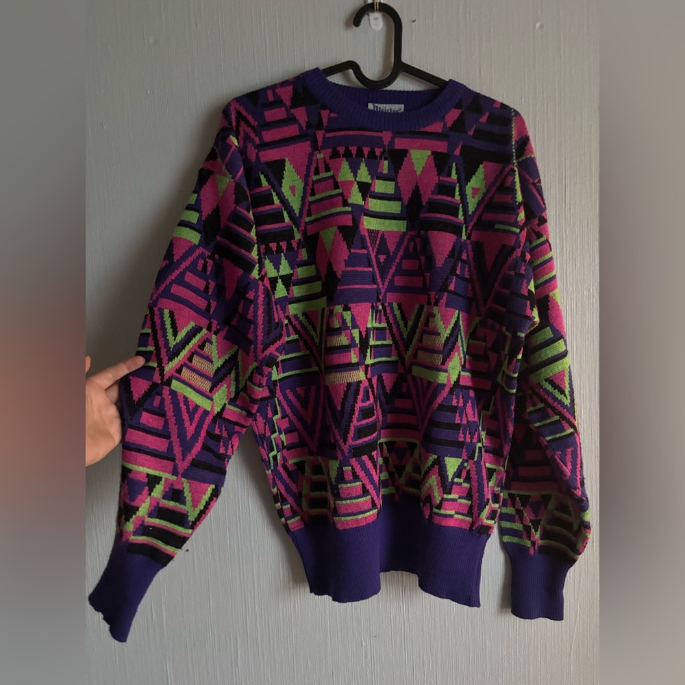 Vintage meister Colorful Geometric Sweater
